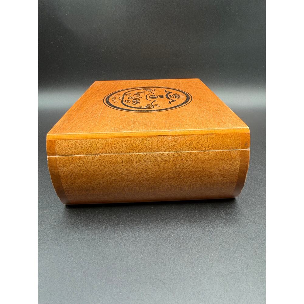 Vintage Vegas Classic Handmade Wooden Cigar Box Humidor Trinket Box - Picture 8 of 9